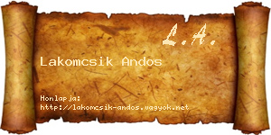 Lakomcsik Andos névjegykártya